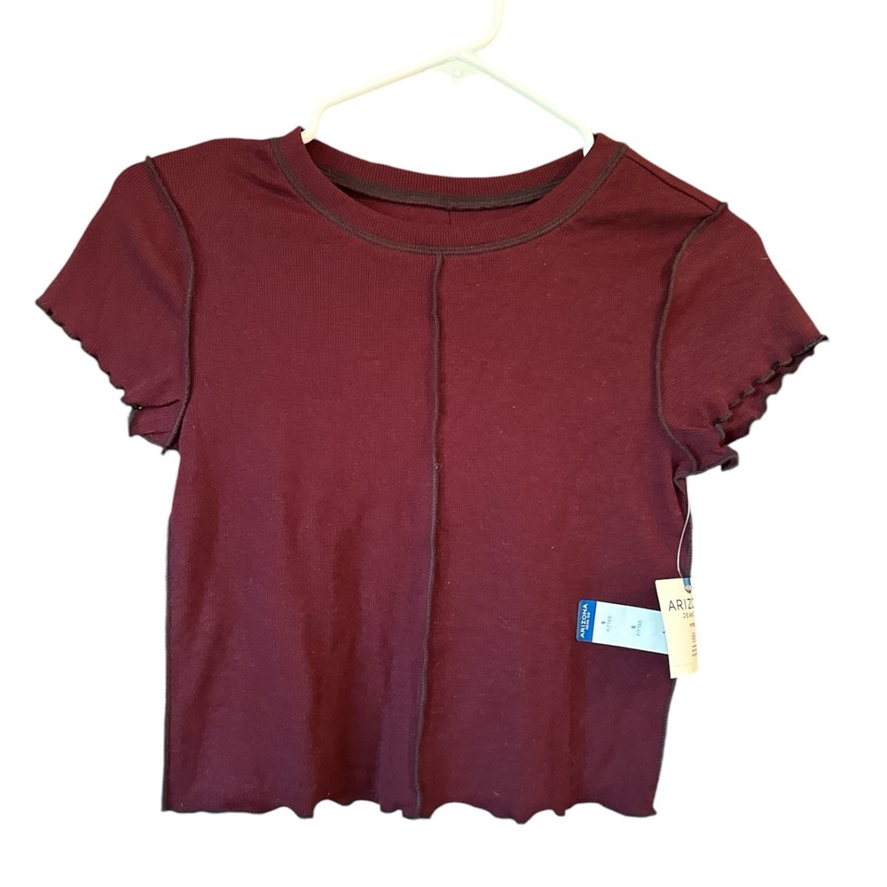 NWT Arizona jeans co. Junior Girls fitted shirt - maroon